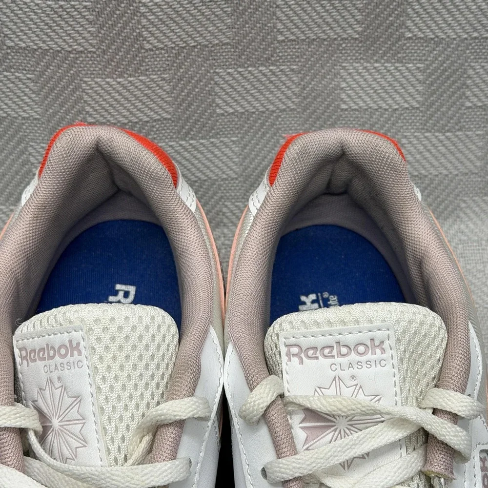 Reebok Classic Shoes Womens Size 8 White Pink‎ Red Ortholite Sneakers EG0897 - Picture 3 of 9